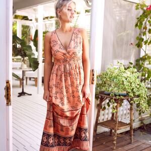 Foundling HTF CHARUL MAHILA BOHO MAXI DRESS sz XS